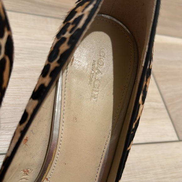VGUC COACH New York Giovanna Calfhair Fur Hair Pointed High Heels Animal Print - Picture 10 of 11